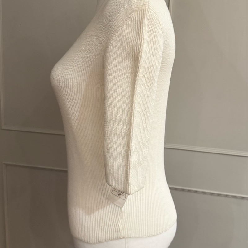 《新歡舊愛》閒置新品正品CHANEL香奈兒白色五分繡針織上衣-8