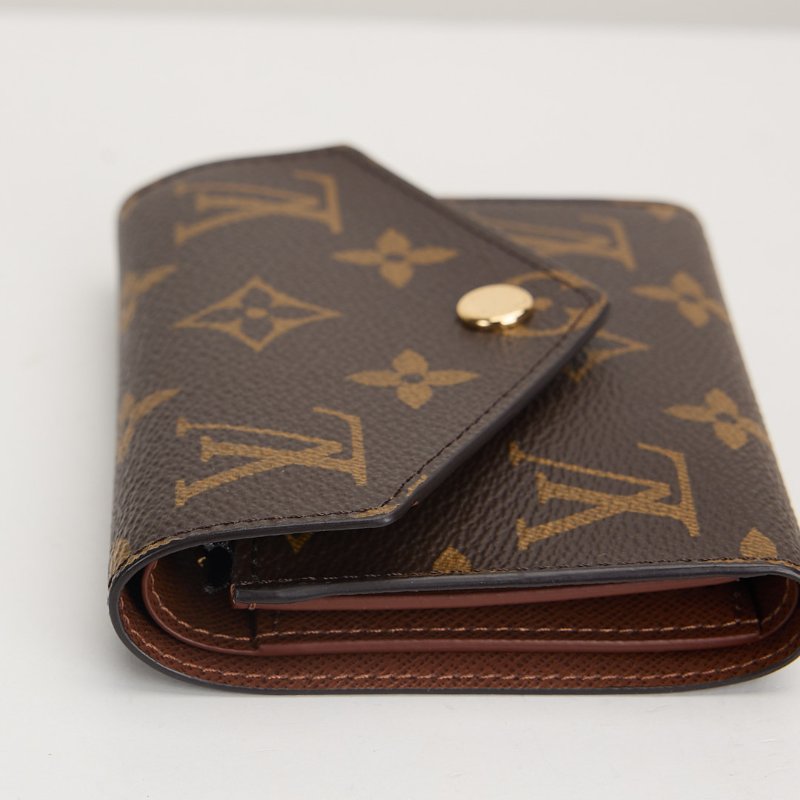 二手Lv Victortine三折短夾/棕老花 晶片款-10