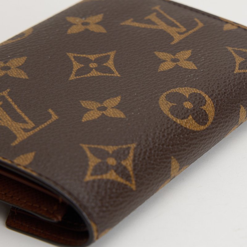 二手Lv Victortine三折短夾/棕老花 晶片款-13