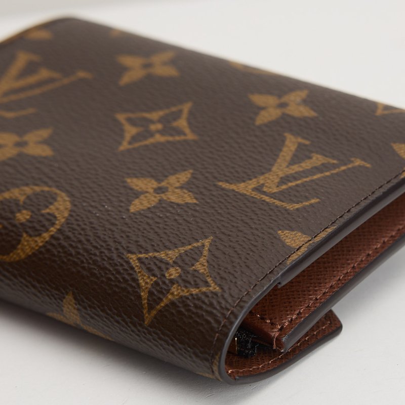 二手Lv Victortine三折短夾/棕老花 晶片款-14