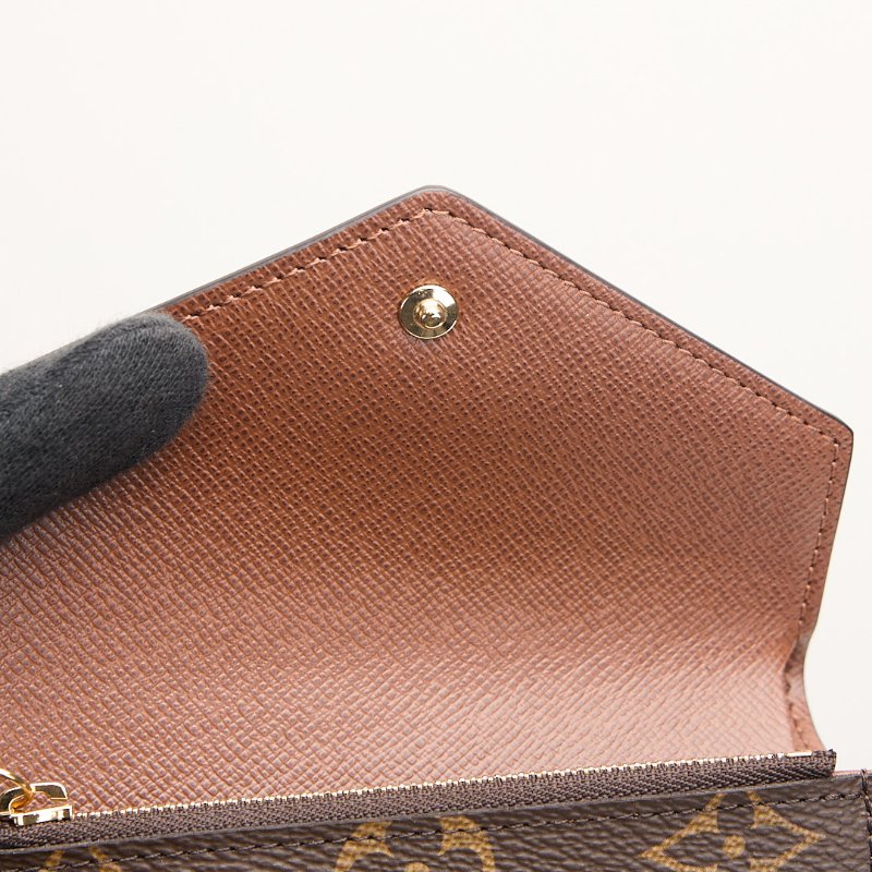 二手Lv Victortine三折短夾/棕老花 晶片款-16