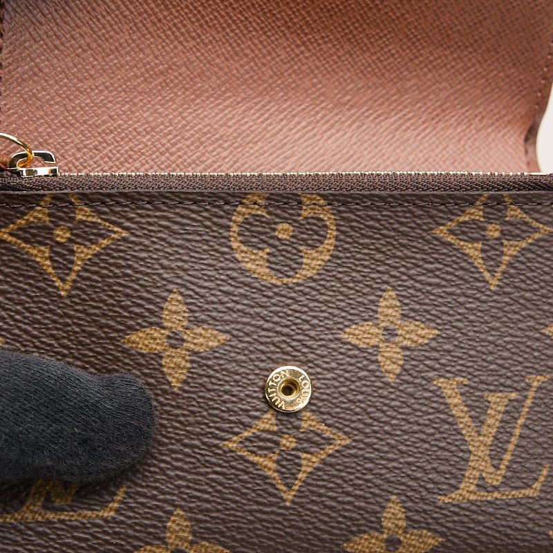 二手Lv Victortine三折短夾/棕老花 晶片款-17