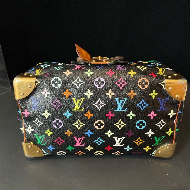 路易威登/Louis Vuitton 村上隆聯名款 黑三彩speedy30枕頭包-8
