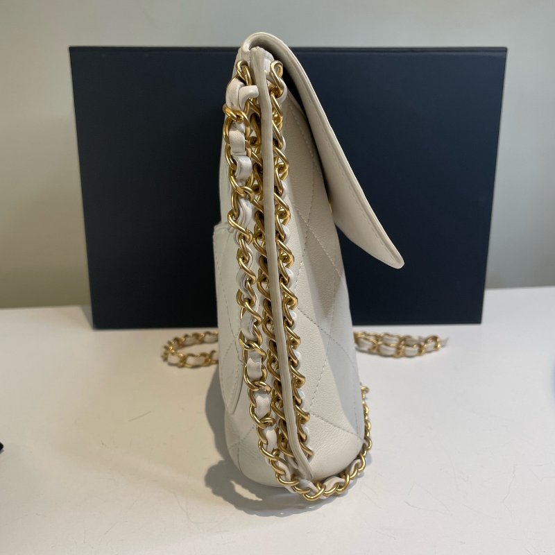 香奈兒/Chanel 白金鏈條滾邊牛皮流浪包 菱格紋-2