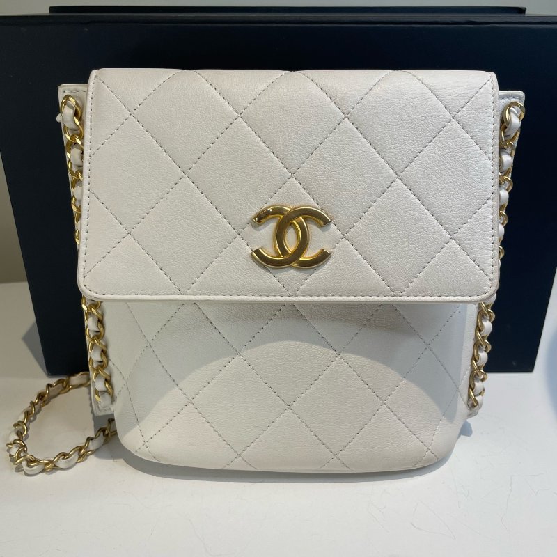 香奈兒/Chanel 白金鏈條滾邊牛皮流浪包 菱格紋-6