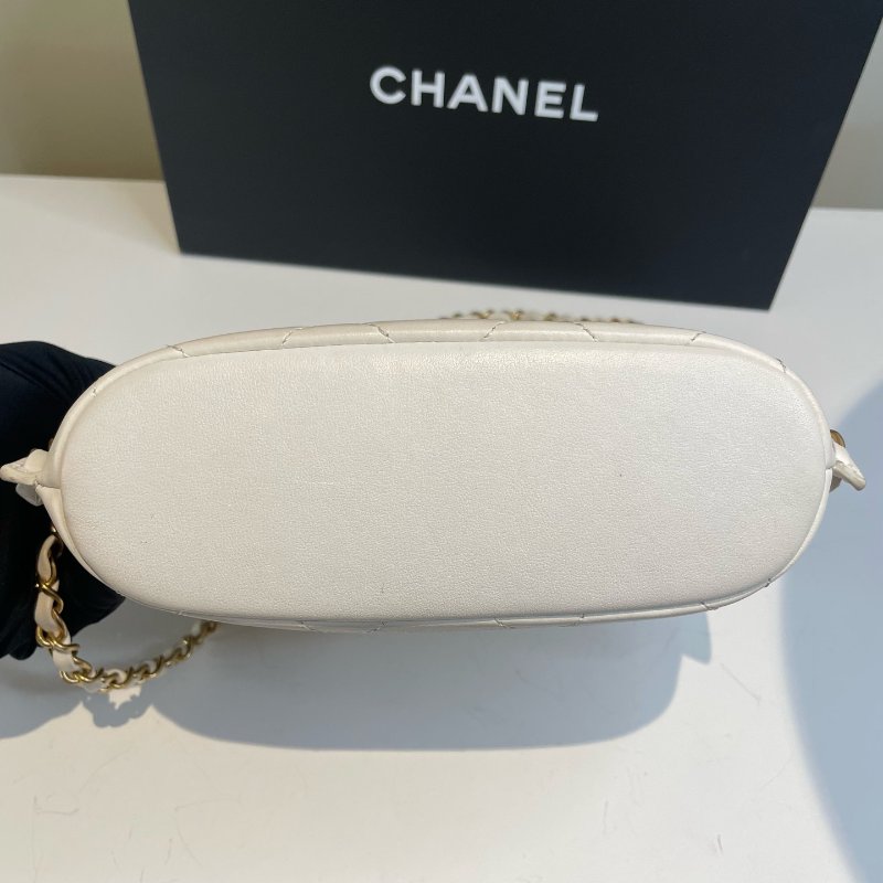 香奈兒/Chanel 白金鏈條滾邊牛皮流浪包 菱格紋-8