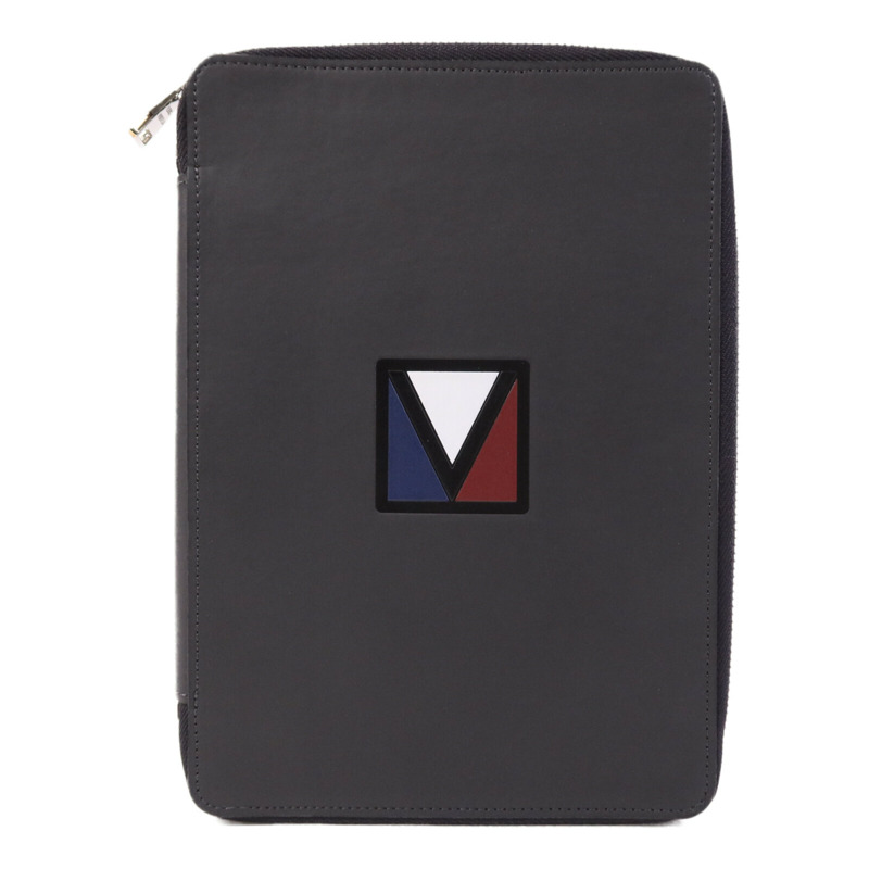 LOUIS VUITTON 牛皮皮革E-Zip Long V-Line銀扣手拿包-0