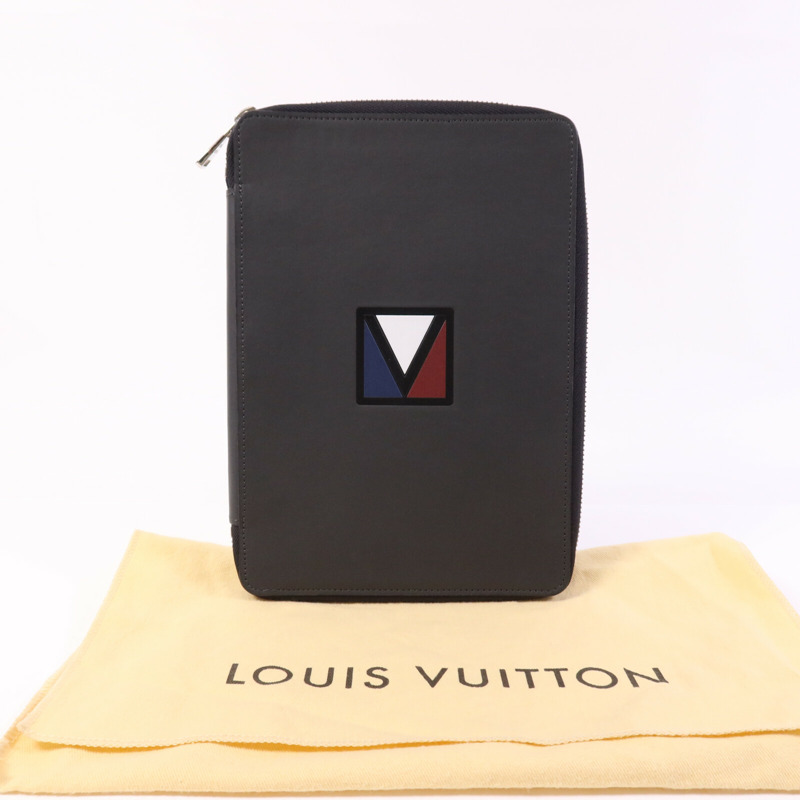 LOUIS VUITTON 牛皮皮革E-Zip Long V-Line銀扣手拿包-8