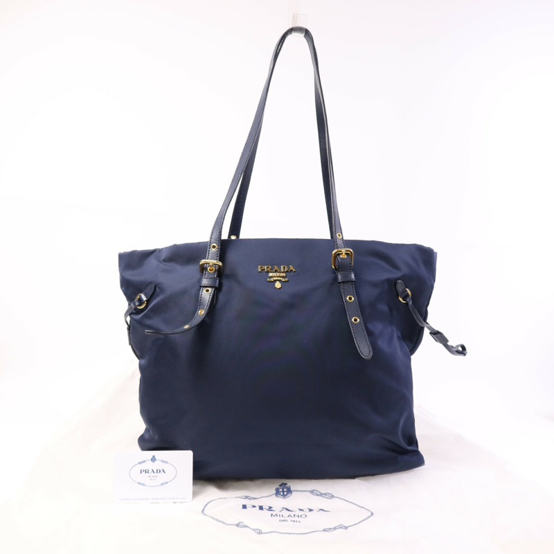 PRADA 尼龍Tote Bag金扣手挽袋-9