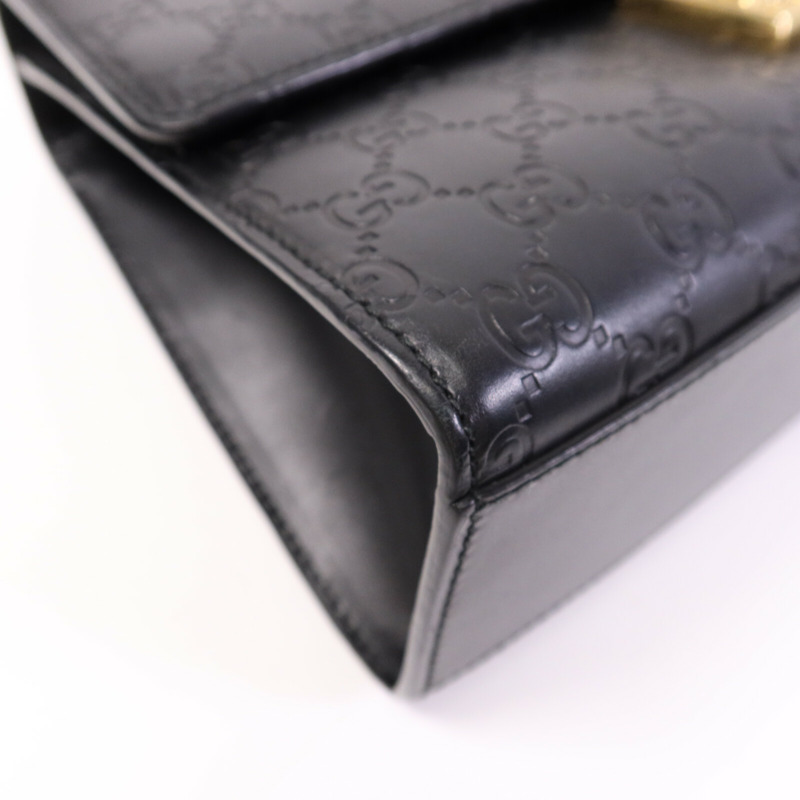 GUCCI 牛皮皮革Padlock Medium金扣鏈帶肩背袋-10