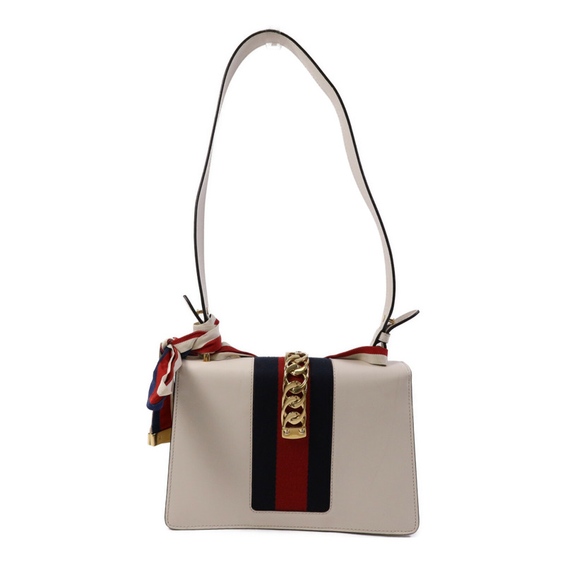 GUCCI 牛皮皮革Sylvie金扣肩背袋-1