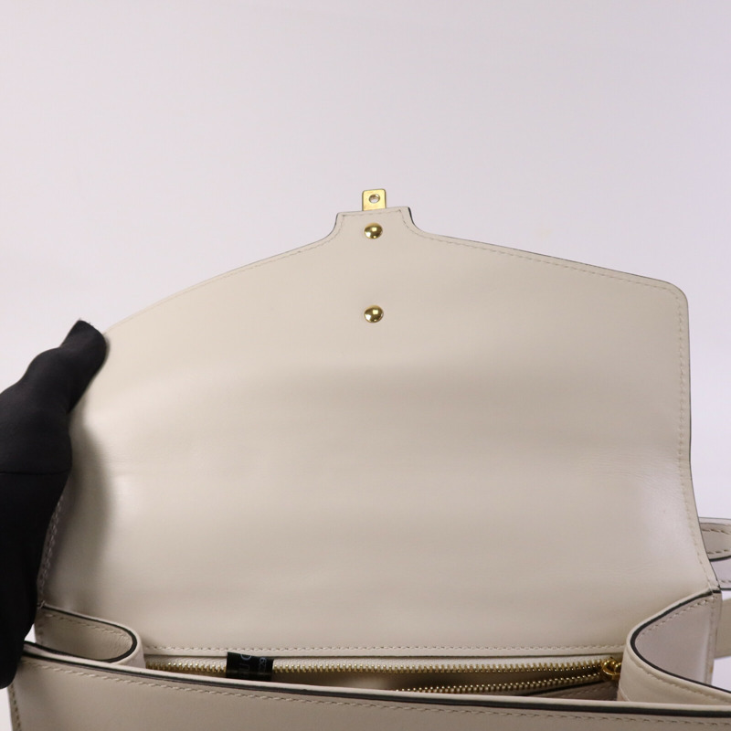 GUCCI 牛皮皮革Sylvie金扣肩背袋-13