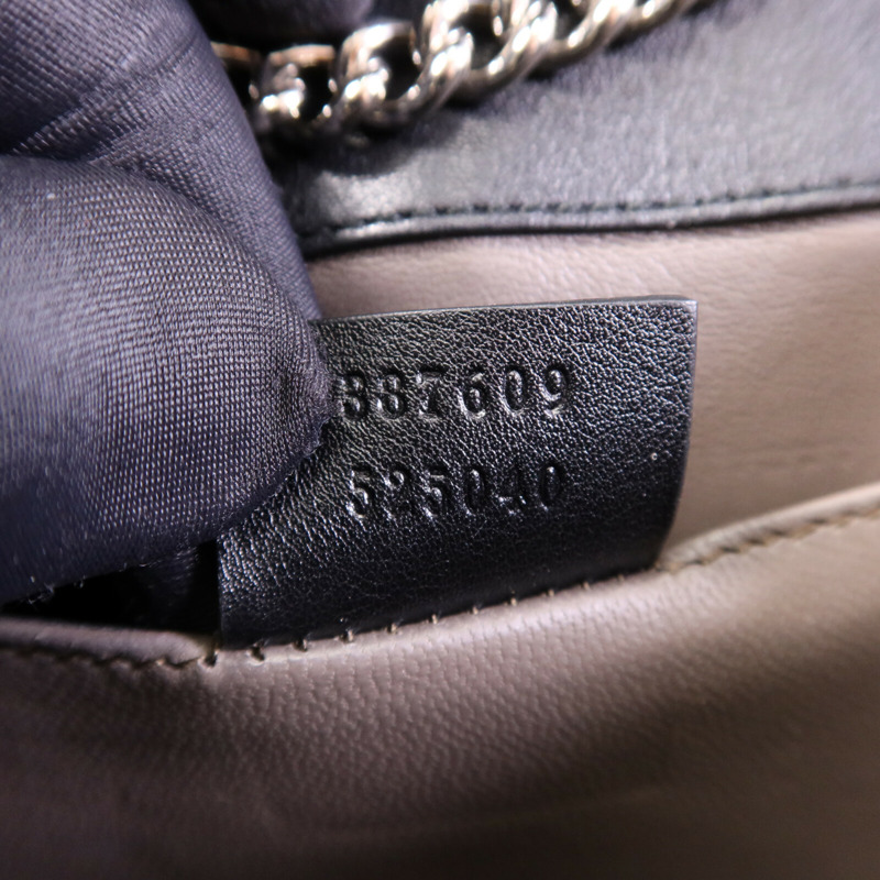 GUCCI 皮革Interlocking Small銀扣肩背袋-7