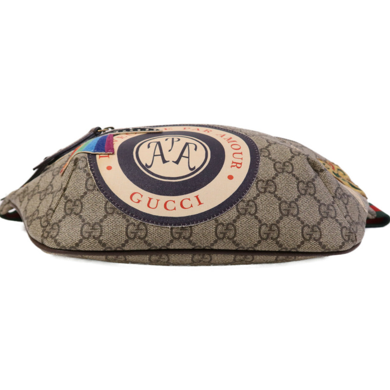 GUCCI 塗層帆布GG Supreme Courrier金扣腰包-3