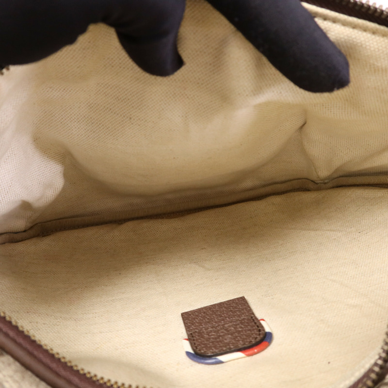 GUCCI 塗層帆布GG Supreme Courrier金扣腰包-4