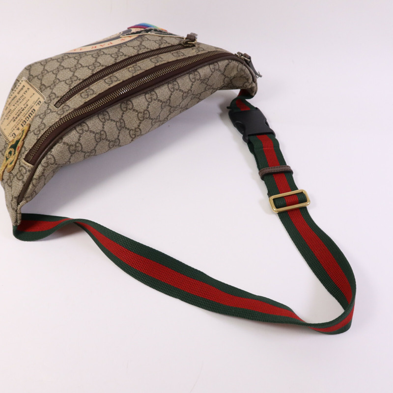 GUCCI 塗層帆布GG Supreme Courrier金扣腰包-8