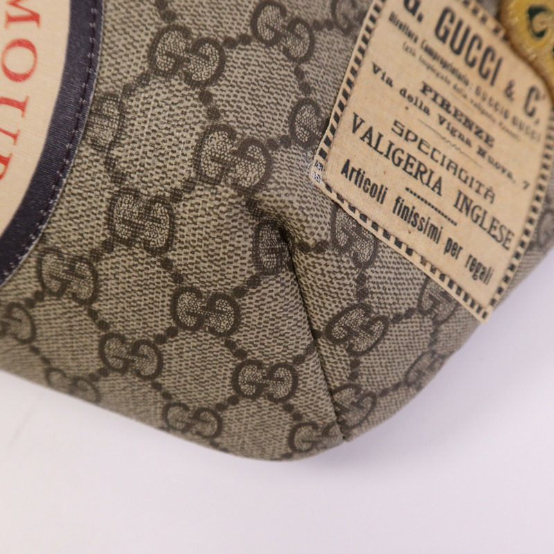 GUCCI 塗層帆布GG Supreme Courrier金扣腰包-9