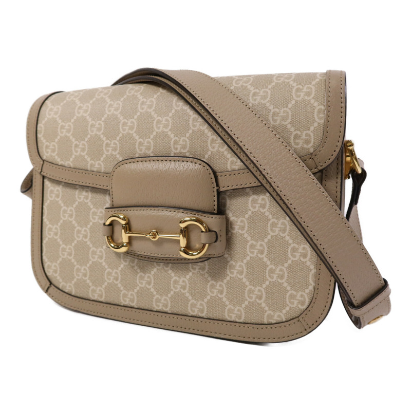 GUCCI 塗層帆布Horsebit 1955 MM金扣肩背袋-2
