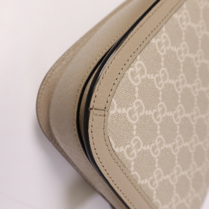 GUCCI 塗層帆布Horsebit 1955 MM金扣肩背袋-12