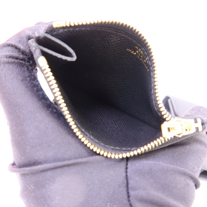 HERMES Epsom皮革Constance Slim金扣錢包Noir-10