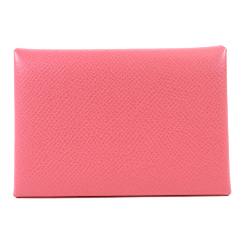 HERMES Epsom皮革Calvi Duo銀扣卡片套-0