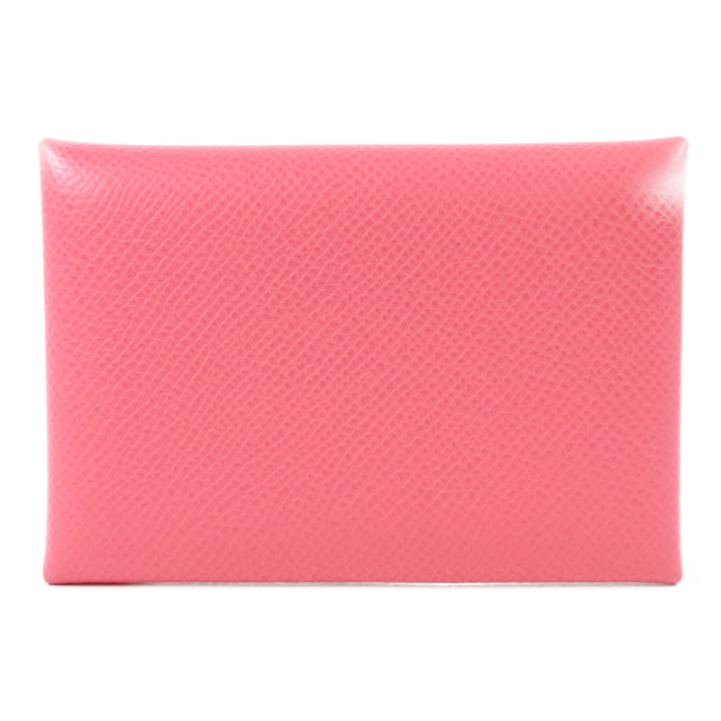 HERMES Epsom皮革Calvi Duo銀扣卡片套-1