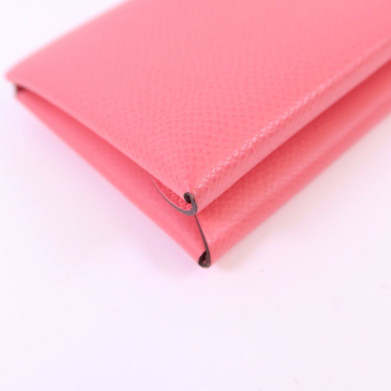 HERMES Epsom皮革Calvi Duo銀扣卡片套-12