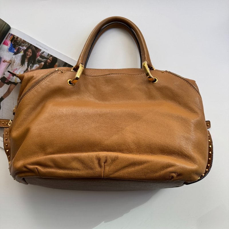 🎉美國大牌  Marc Jacobs 駝色金色鎖頭手提包-1