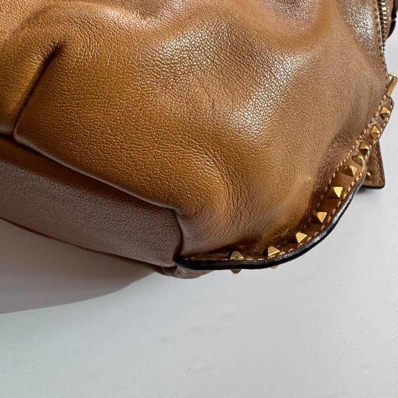 🎉美國大牌  Marc Jacobs 駝色金色鎖頭手提包-3