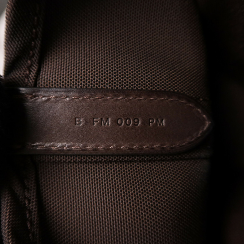 HERMES 帆布Grooming Bag銀扣手挽肩背兩用袋Rouge H/Chocolat-7