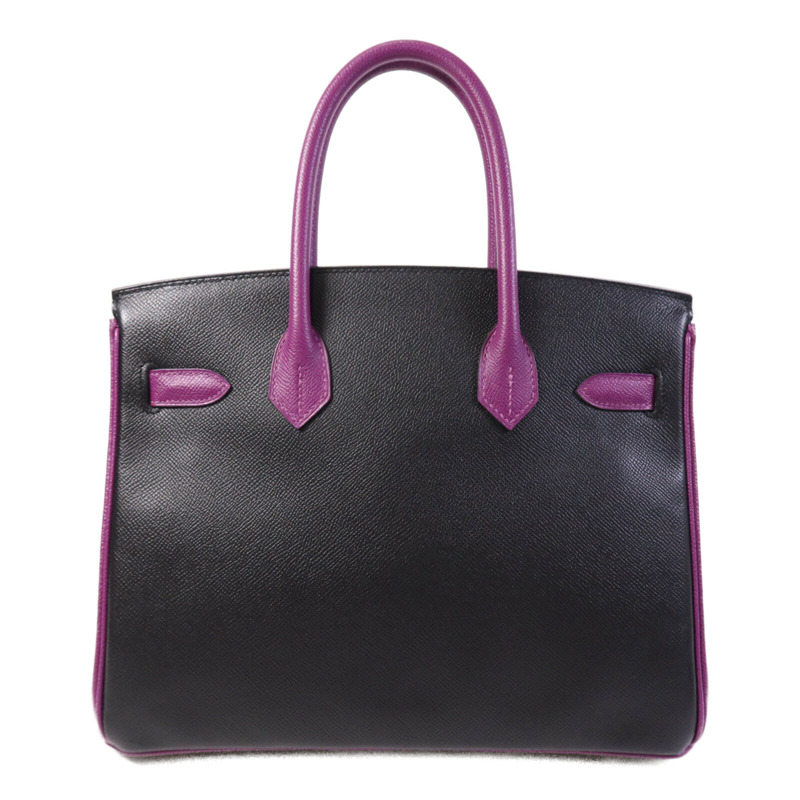 HERMES Epsom皮革Birkin 30金扣手挽袋Anemore/Noir-1