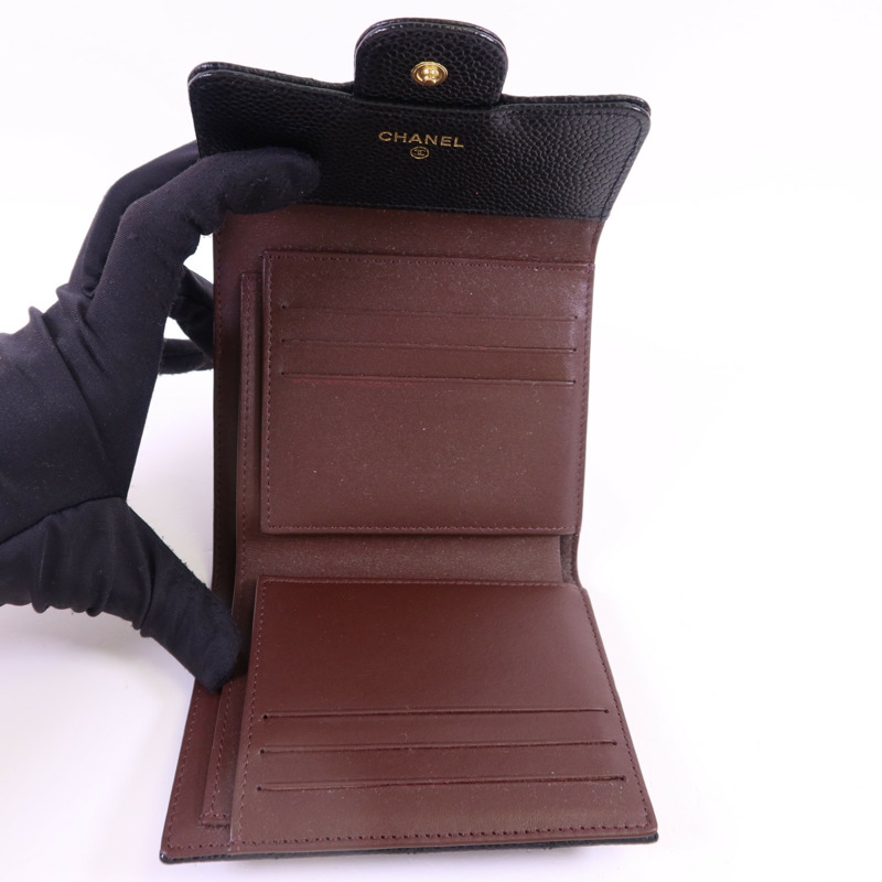 CHANEL 牛皮皮革Wallet金扣錢包-4