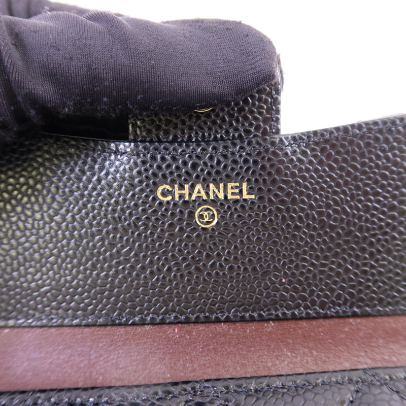 CHANEL 牛皮皮革Wallet金扣錢包-6