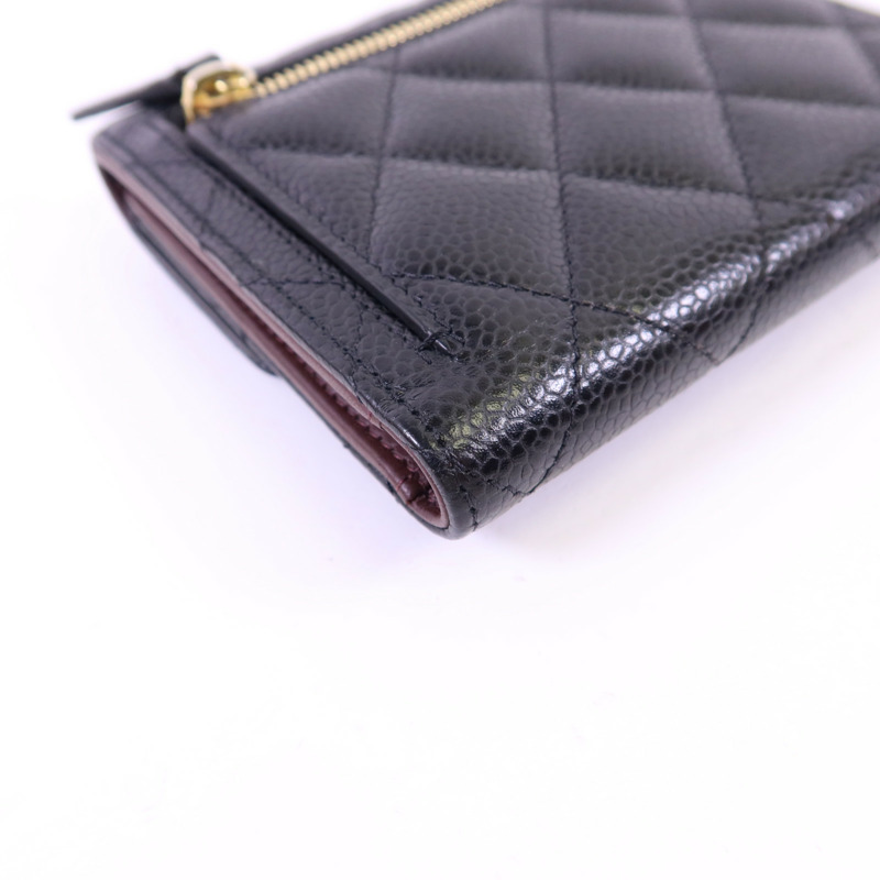 CHANEL 牛皮皮革Wallet金扣錢包-14