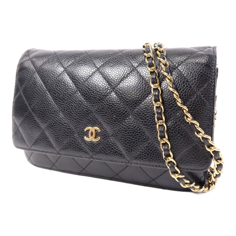 CHANEL 牛皮皮革WOC Wallet On Chain銀扣鏈帶肩背袋-2