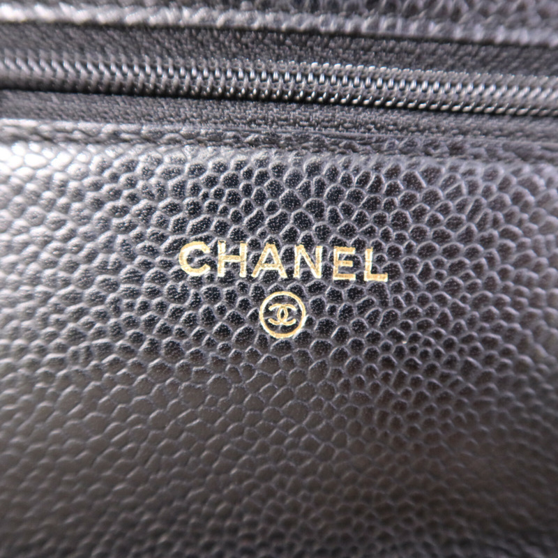 CHANEL 牛皮皮革WOC Wallet On Chain銀扣鏈帶肩背袋-5