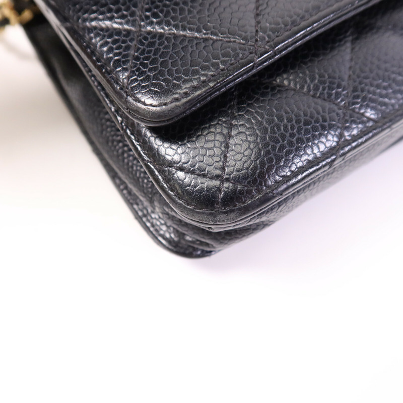 CHANEL 牛皮皮革WOC Wallet On Chain銀扣鏈帶肩背袋-10