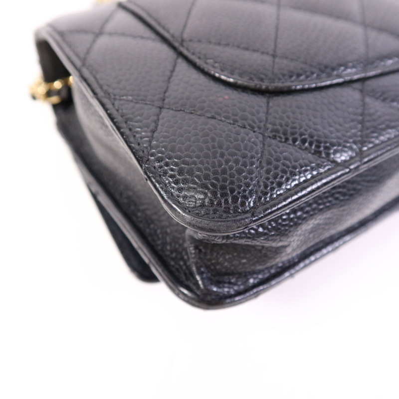 CHANEL 牛皮皮革WOC Wallet On Chain銀扣鏈帶肩背袋-12