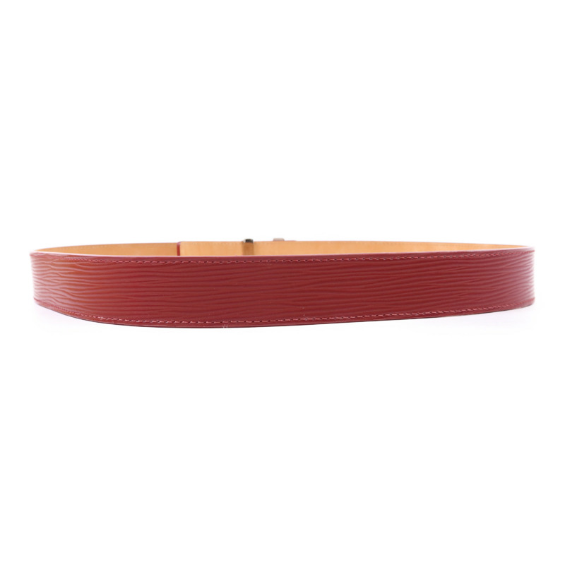LOUIS VUITTON Epi Belt銀扣皮帶-4