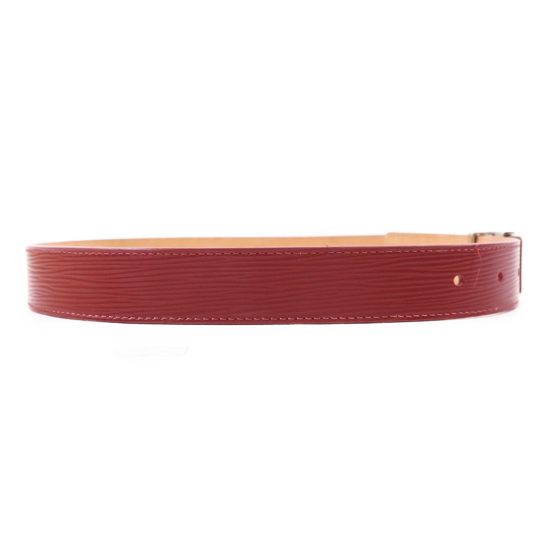 LOUIS VUITTON Epi Belt銀扣皮帶-5