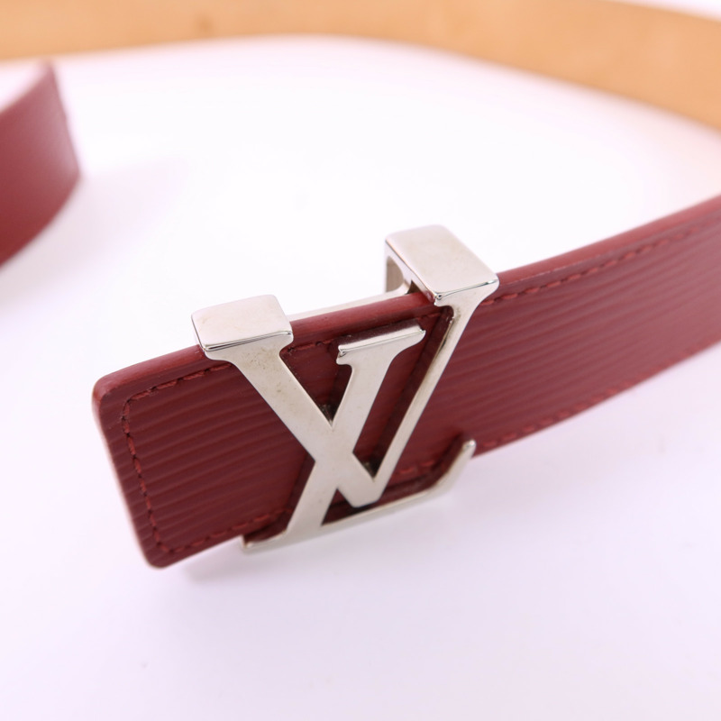 LOUIS VUITTON Epi Belt銀扣皮帶-6