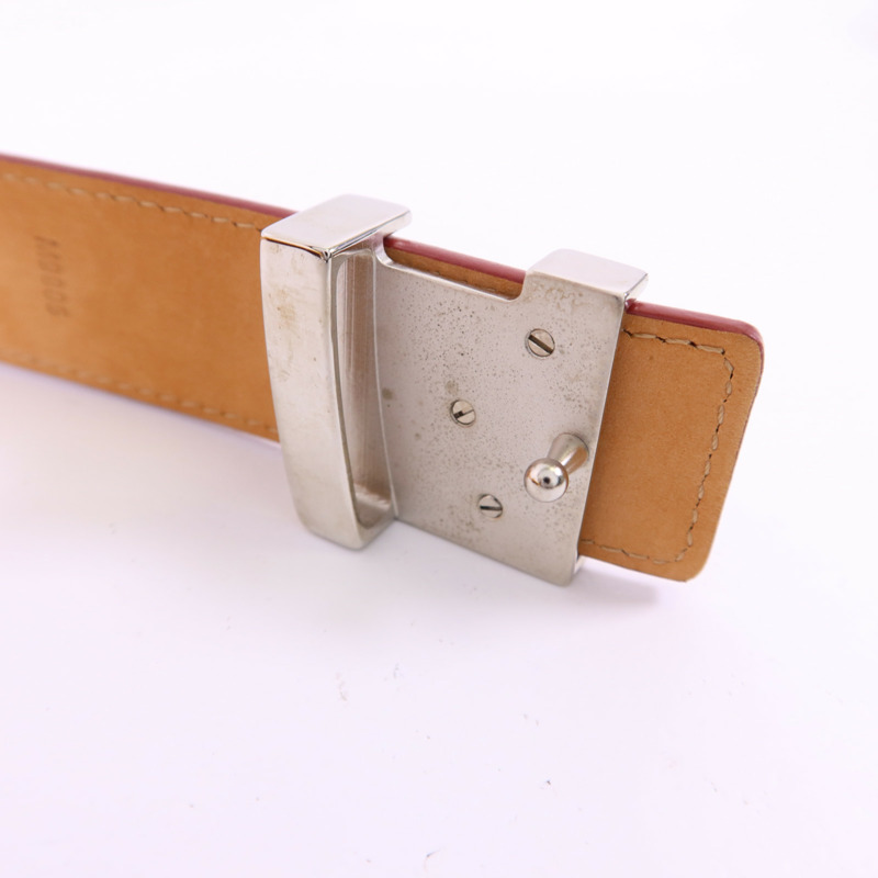 LOUIS VUITTON Epi Belt銀扣皮帶-7