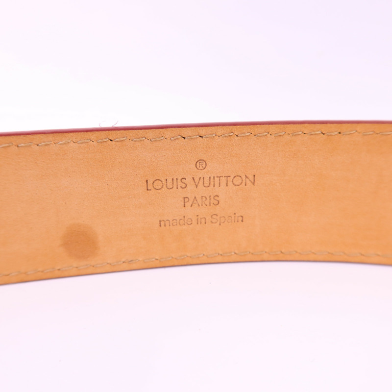 LOUIS VUITTON Epi Belt銀扣皮帶-9