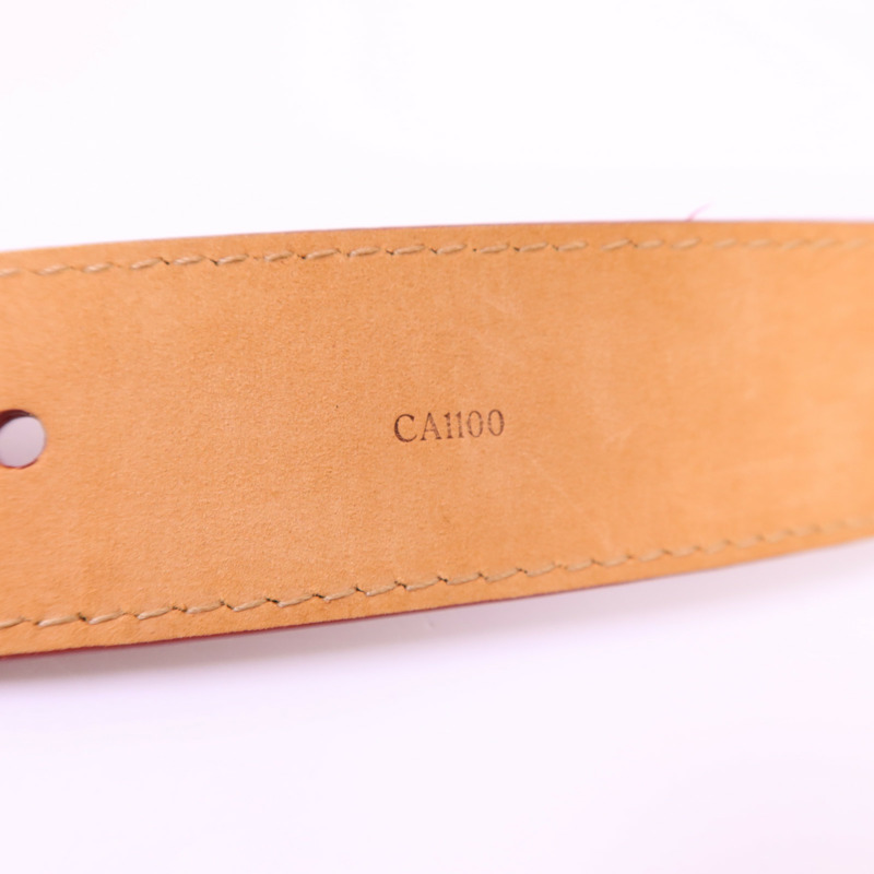 LOUIS VUITTON Epi Belt銀扣皮帶-10