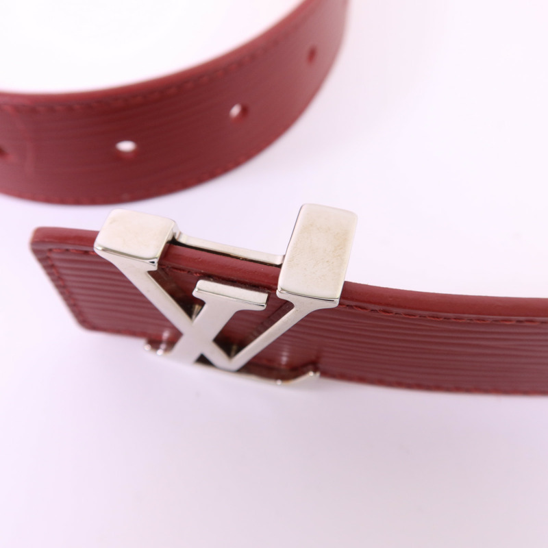 LOUIS VUITTON Epi Belt銀扣皮帶-12