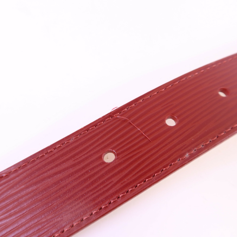 LOUIS VUITTON Epi Belt銀扣皮帶-16
