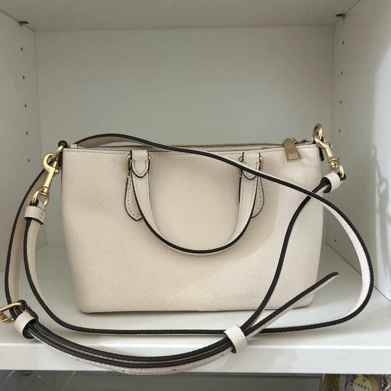 coach 白色手提小包包-1