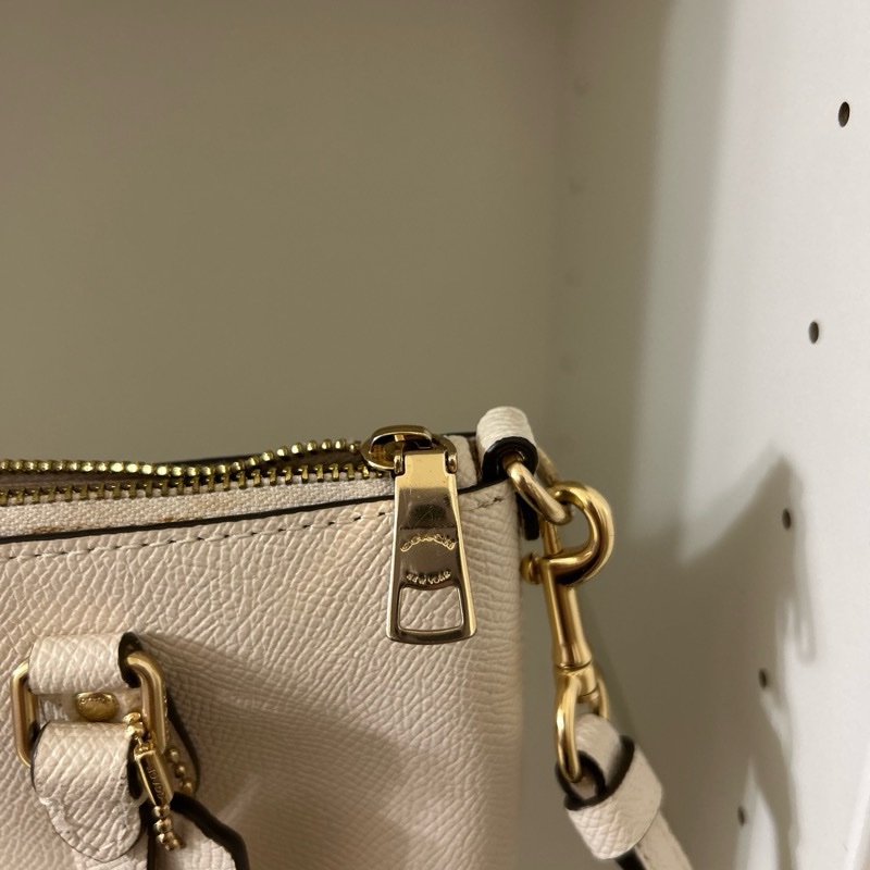 coach 白色手提小包包-4