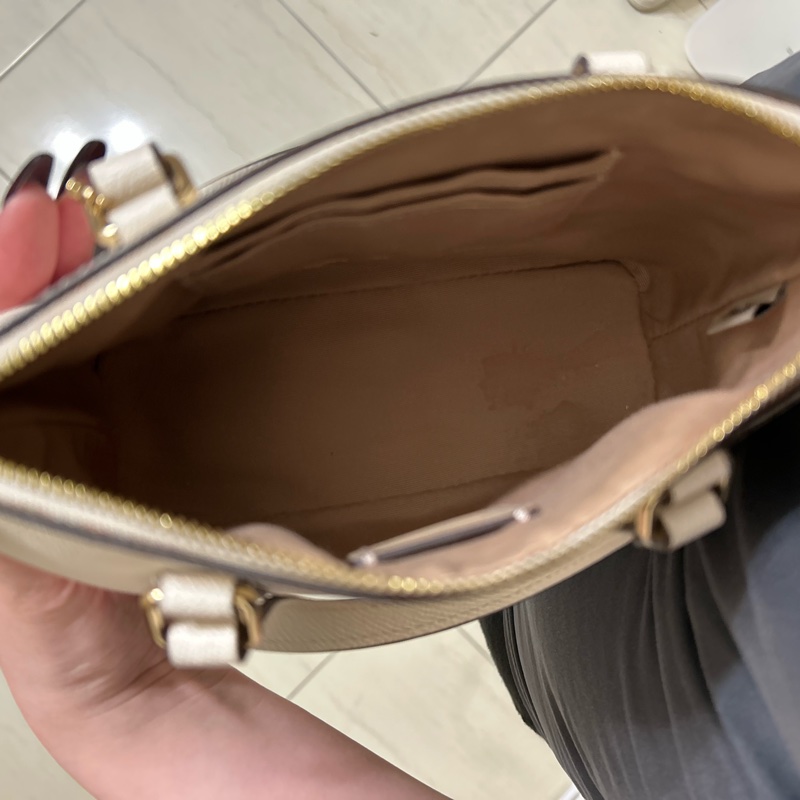 coach 白色手提小包包-8