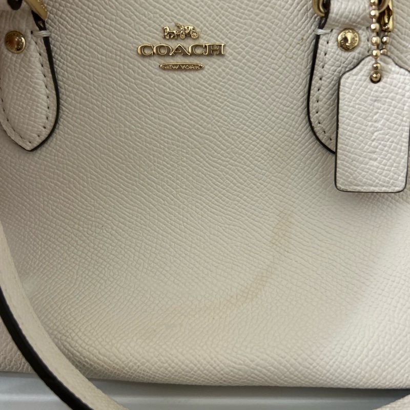 coach 白色手提小包包-12